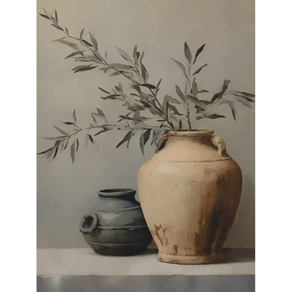 Retro Olive Tree Lemon Canvas Wall Art Elegant Mediterranean Botanical Decor 8