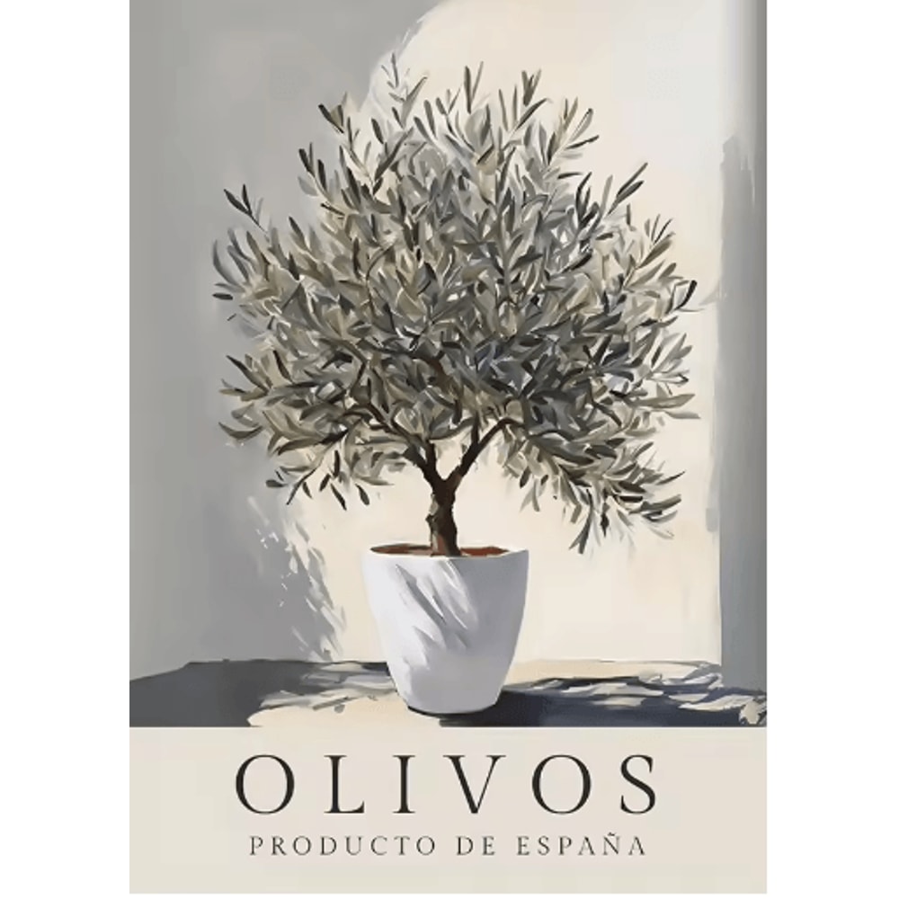 Retro Olive Tree Lemon Canvas Wall Art Elegant Mediterranean Botanical Decor 18