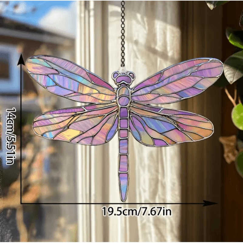 Colorful Acrylic Dragonfly Suncatcher Hanging Window Garden Decor 2