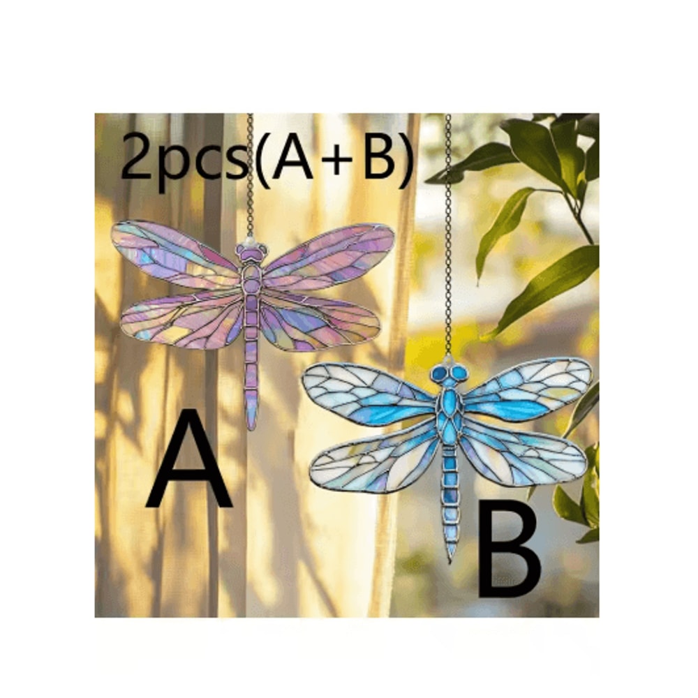 Colorful Acrylic Dragonfly Suncatcher Hanging Window Garden Decor 3