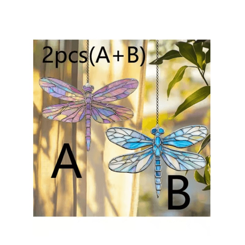 Colorful Acrylic Dragonfly Suncatcher Hanging Window Garden Decor 3
