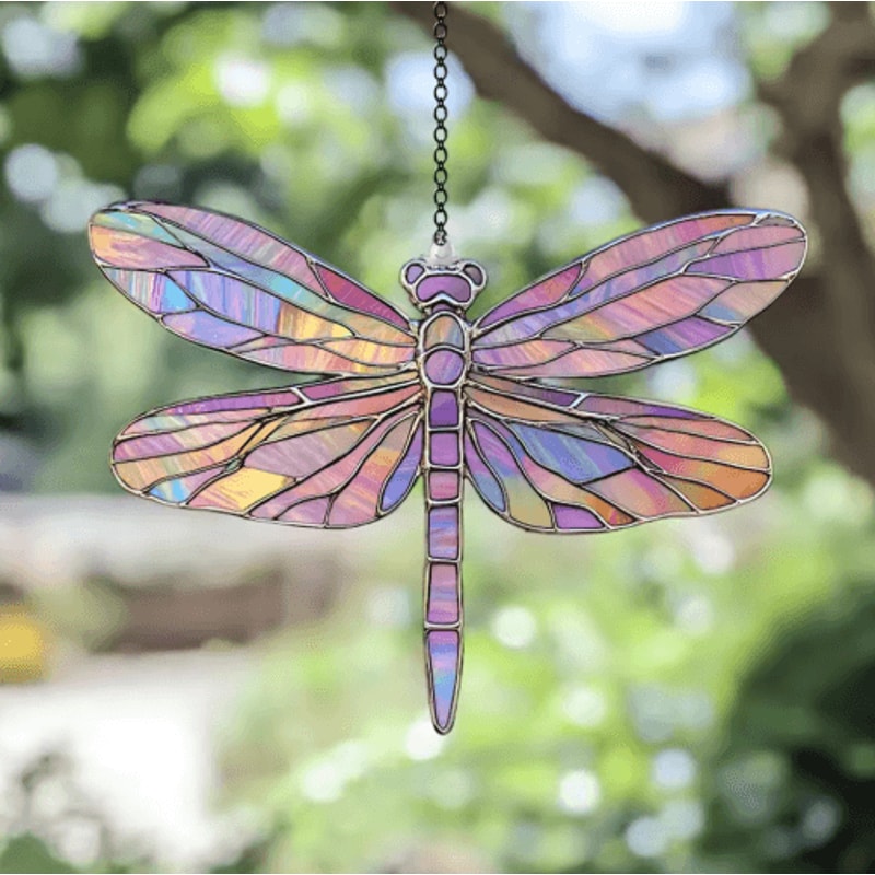 Colorful Acrylic Dragonfly Suncatcher Hanging Window Garden Decor 7