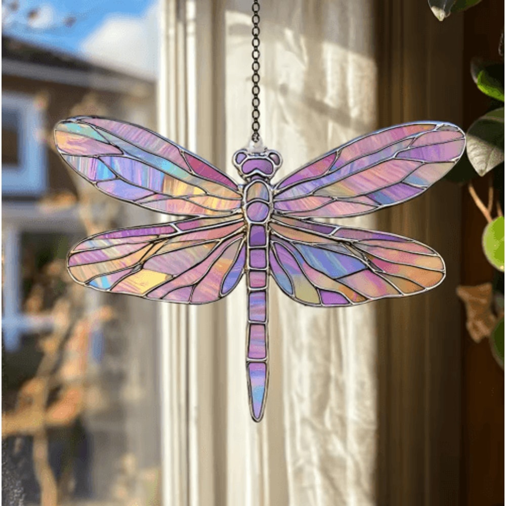 Colorful Acrylic Dragonfly Suncatcher Hanging Window Garden Decor 8