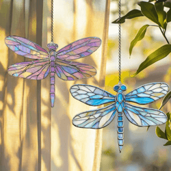 colorful acrylic dragonfly suncatcher hanging window & garden decor