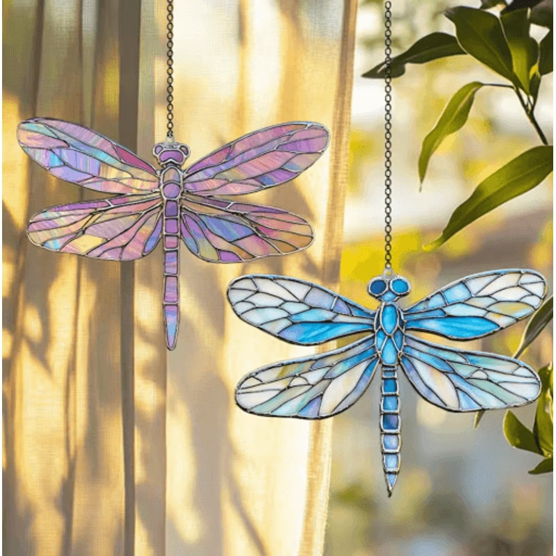 Colorful Acrylic Dragonfly Suncatcher Hanging Window Garden Decor 0