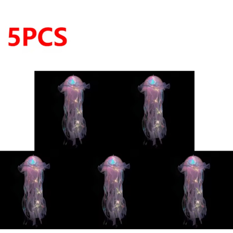 Gradient Jellyfish LED Hanging Night Light Colorful Ambient Pendant Lamp 11