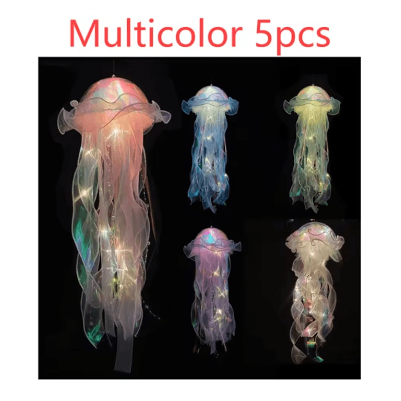Gradient Jellyfish LED Hanging Night Light Colorful Ambient Pendant Lamp 20