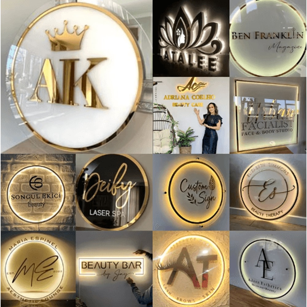 Custom Acrylic Neon Logo Sign Personalized LED Business Wall Light 3