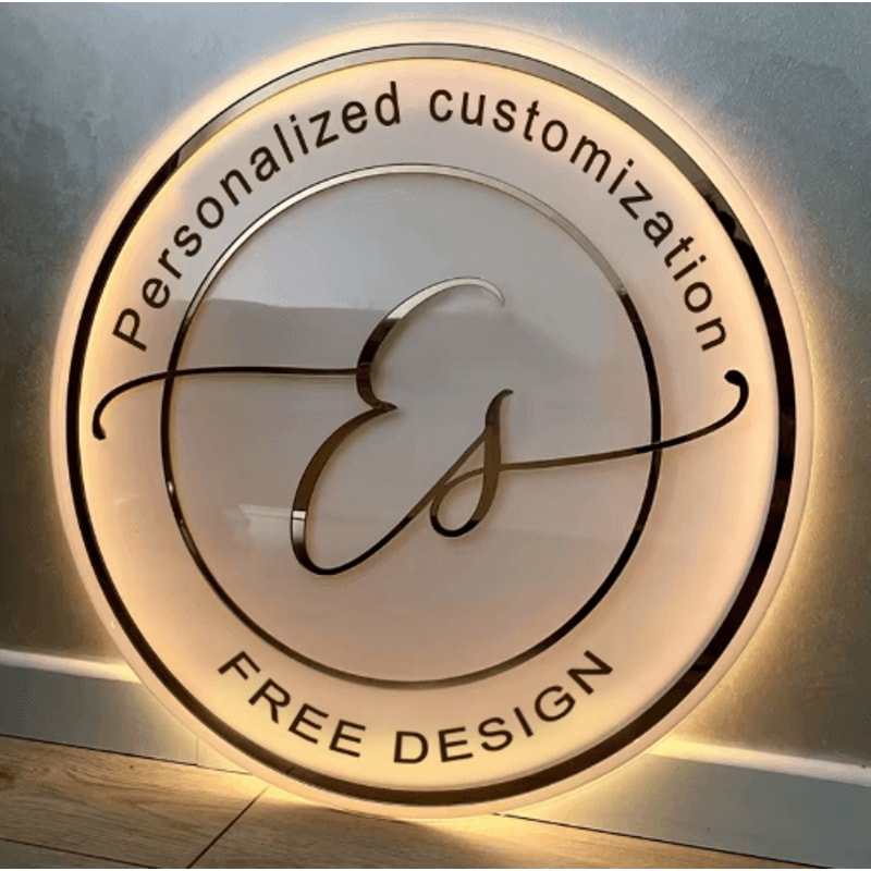 Custom Acrylic Neon Logo Sign Personalized LED Business Wall Light 0