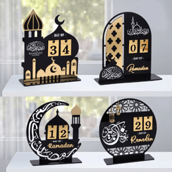 black gold acrylic ramadan countdown calendar eid mubarak table decor