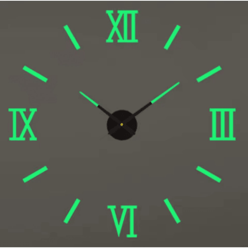 Modern 3D DIY Wall Clock Large Acrylic Mirror Sticker Quartz Decor 1