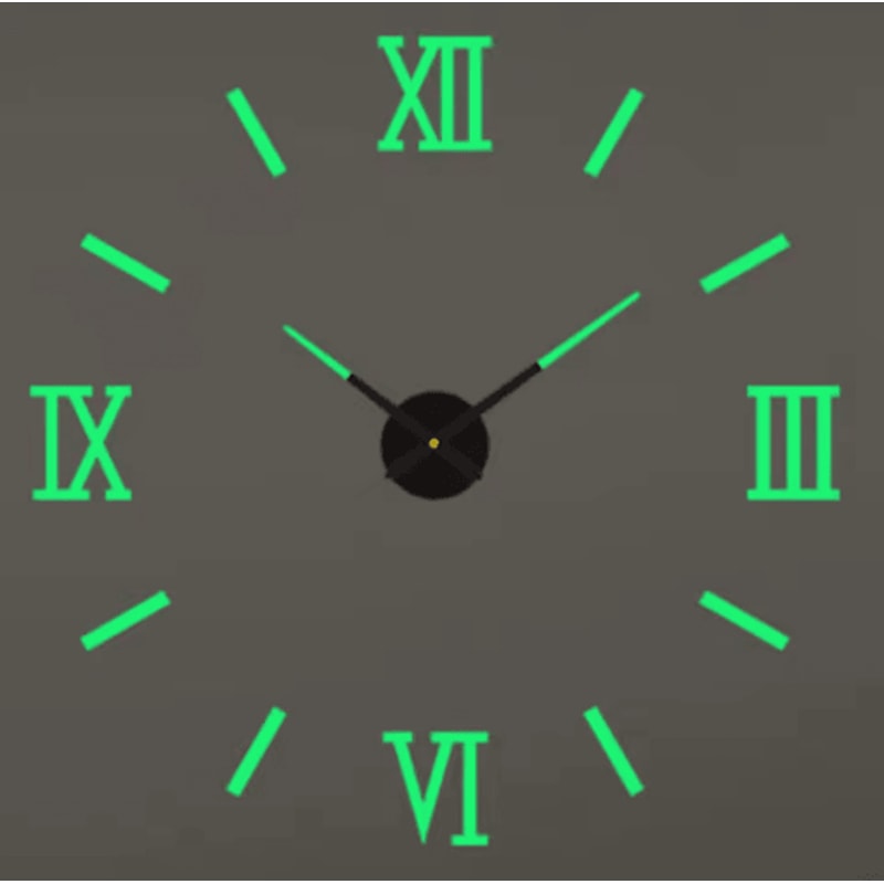 Modern 3D DIY Wall Clock Large Acrylic Mirror Sticker Quartz Decor 1