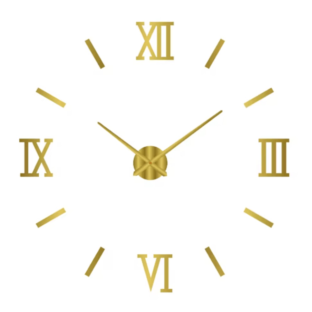 Modern 3D DIY Wall Clock Large Acrylic Mirror Sticker Quartz Decor 2