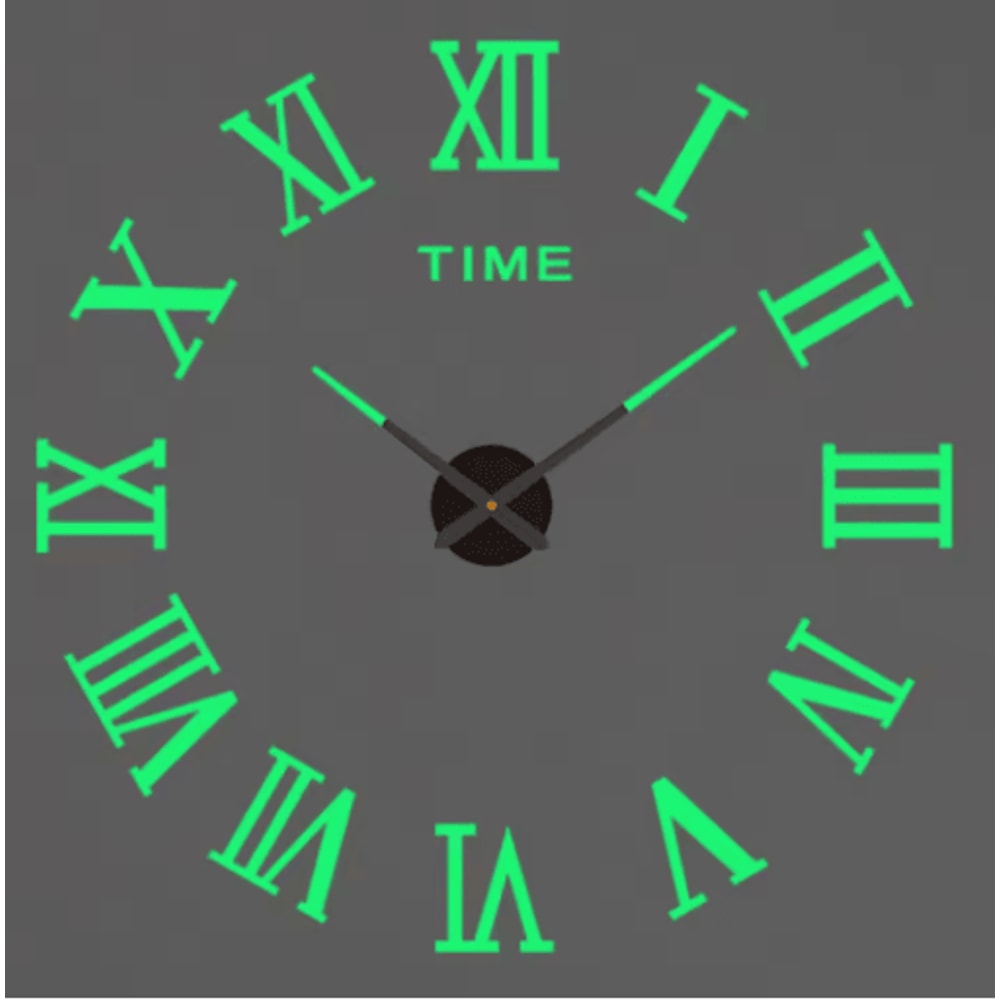 Modern 3D DIY Wall Clock Large Acrylic Mirror Sticker Quartz Decor 20