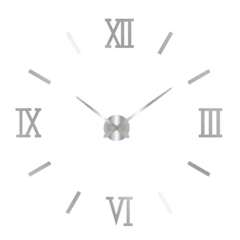 Modern 3D DIY Wall Clock Large Acrylic Mirror Sticker Quartz Decor 3