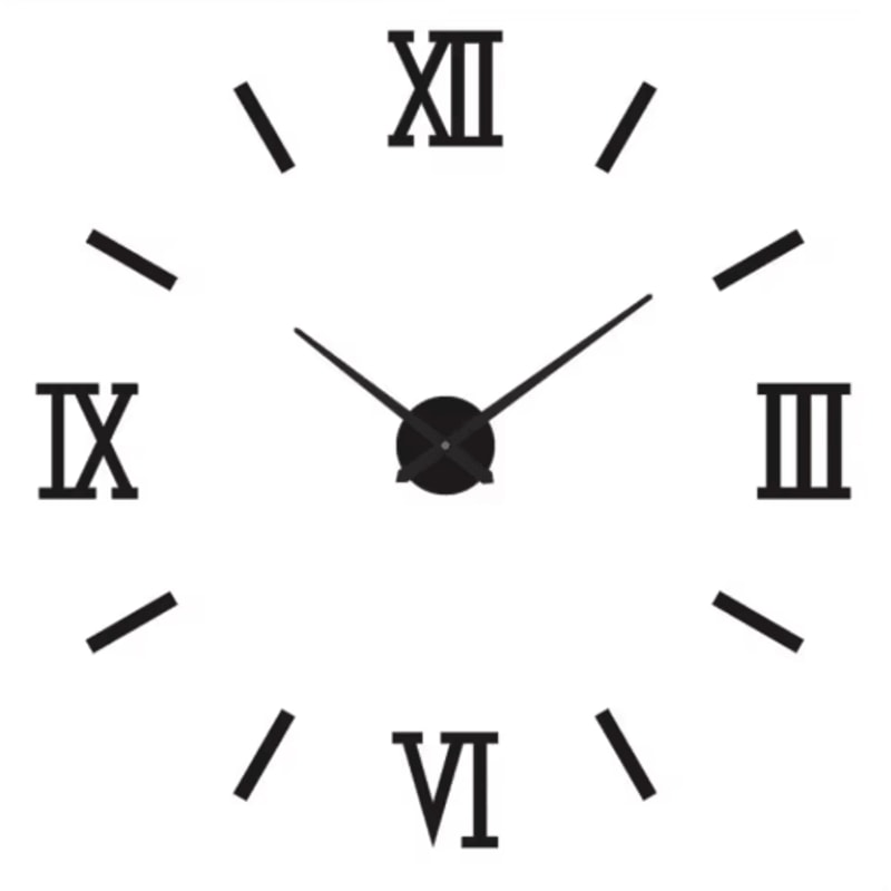 Modern 3D DIY Wall Clock Large Acrylic Mirror Sticker Quartz Decor 4