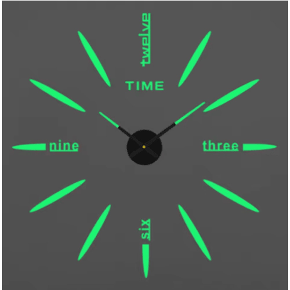 Modern 3D DIY Wall Clock Large Acrylic Mirror Sticker Quartz Decor 9