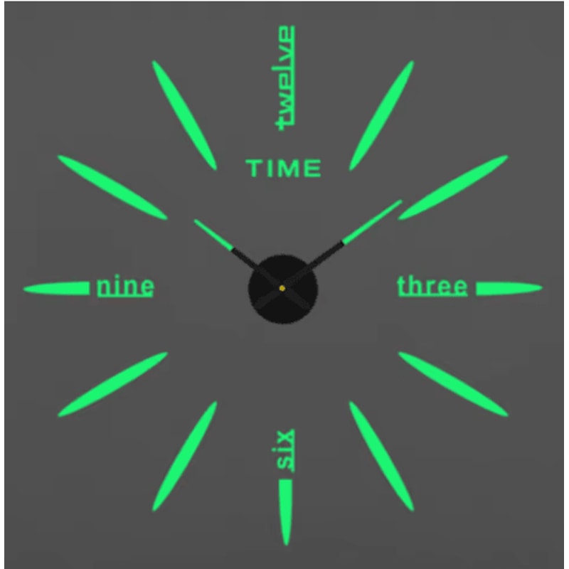 Modern 3D DIY Wall Clock Large Acrylic Mirror Sticker Quartz Decor 9