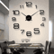 Modern 3D DIY Wall Clock Large Acrylic Mirror Sticker Quartz Decor 0