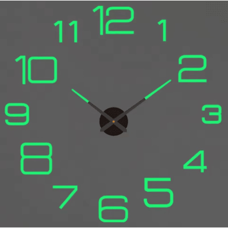 Modern 3D DIY Wall Clock Large Acrylic Mirror Sticker Quartz Decor 23