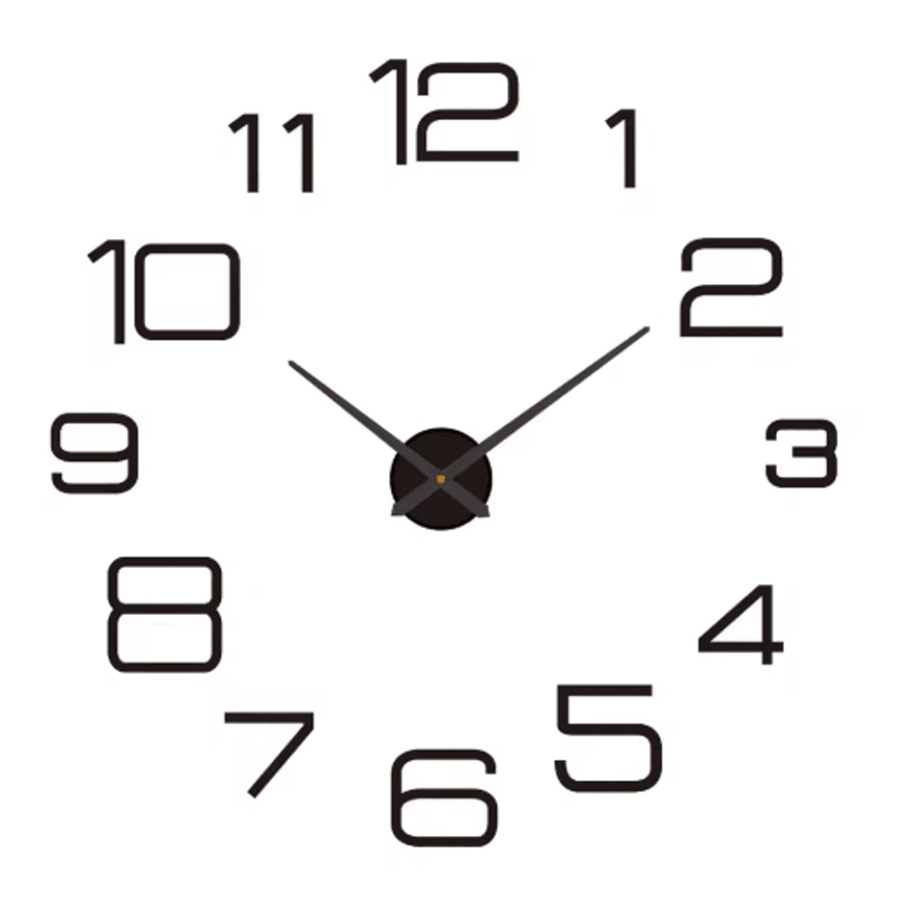 Modern 3D DIY Wall Clock Large Acrylic Mirror Sticker Quartz Decor 26