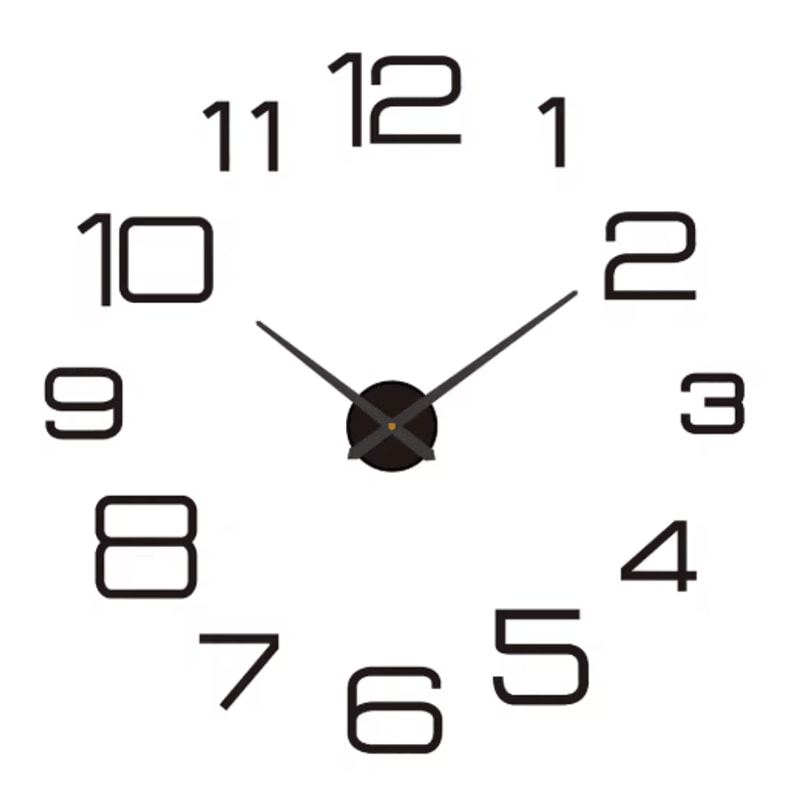Modern 3D DIY Wall Clock Large Acrylic Mirror Sticker Quartz Decor 26
