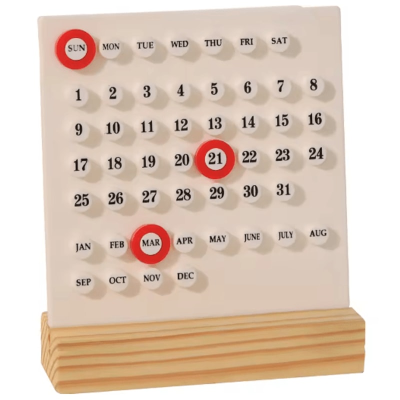 Modern Minimalist Perpetual Desk Calendar Creative Reusable Office Decor 2