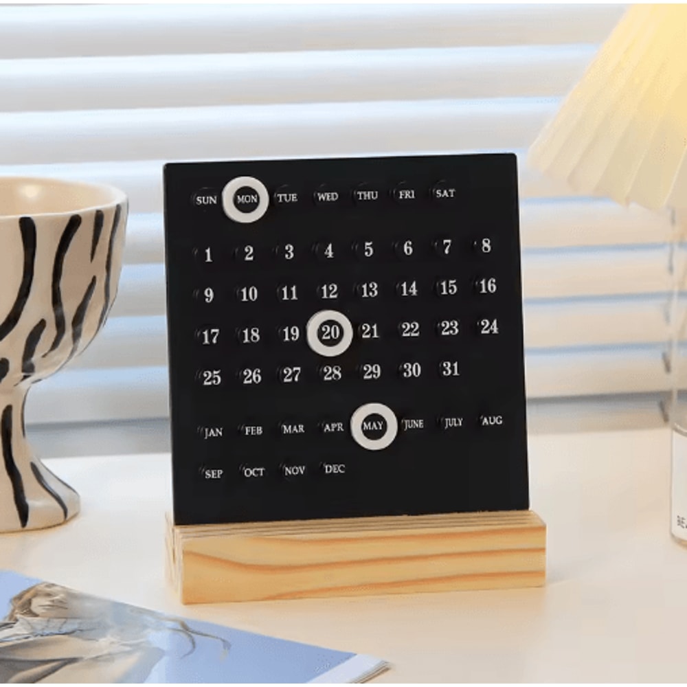 Modern Minimalist Perpetual Desk Calendar Creative Reusable Office Decor 5