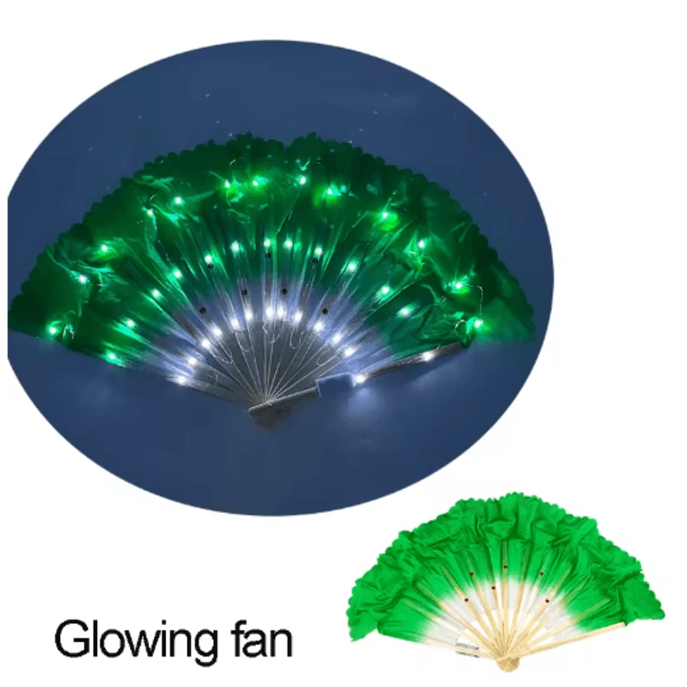 LED Neon Folding Rave Fan Glowing Party Hand Fan For Festivals Events 5