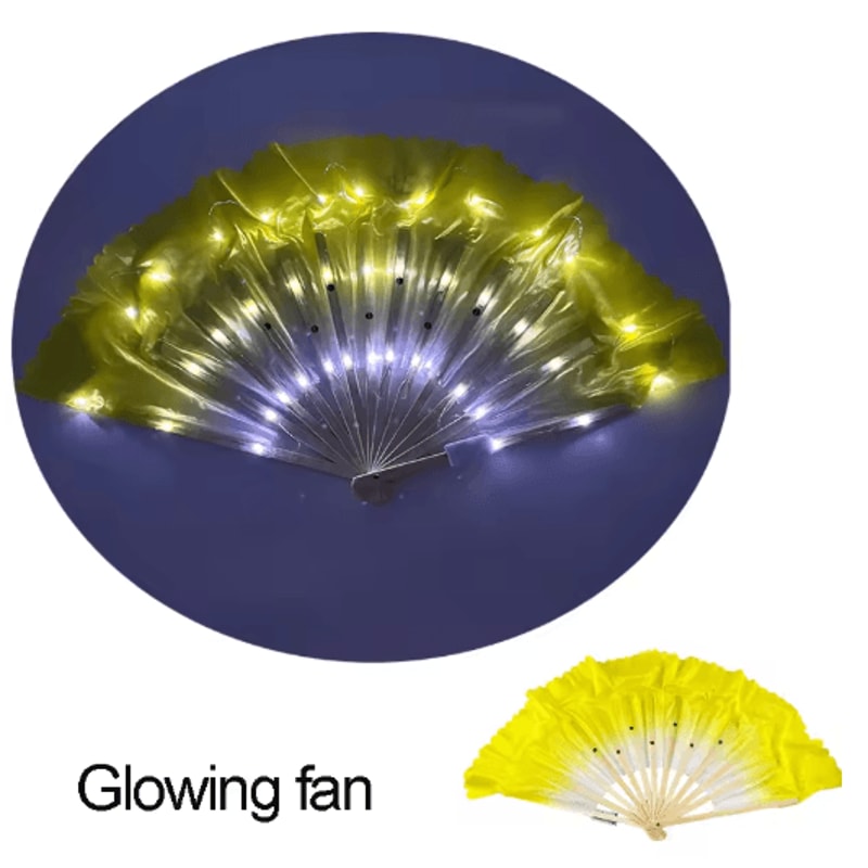 LED Neon Folding Rave Fan Glowing Party Hand Fan For Festivals Events 7