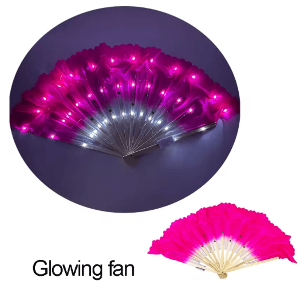 LED Neon Folding Rave Fan Glowing Party Hand Fan For Festivals Events 9
