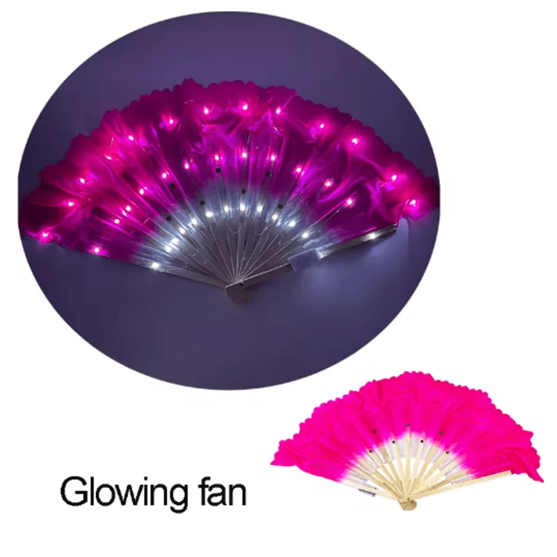 LED Neon Folding Rave Fan Glowing Party Hand Fan For Festivals Events 9
