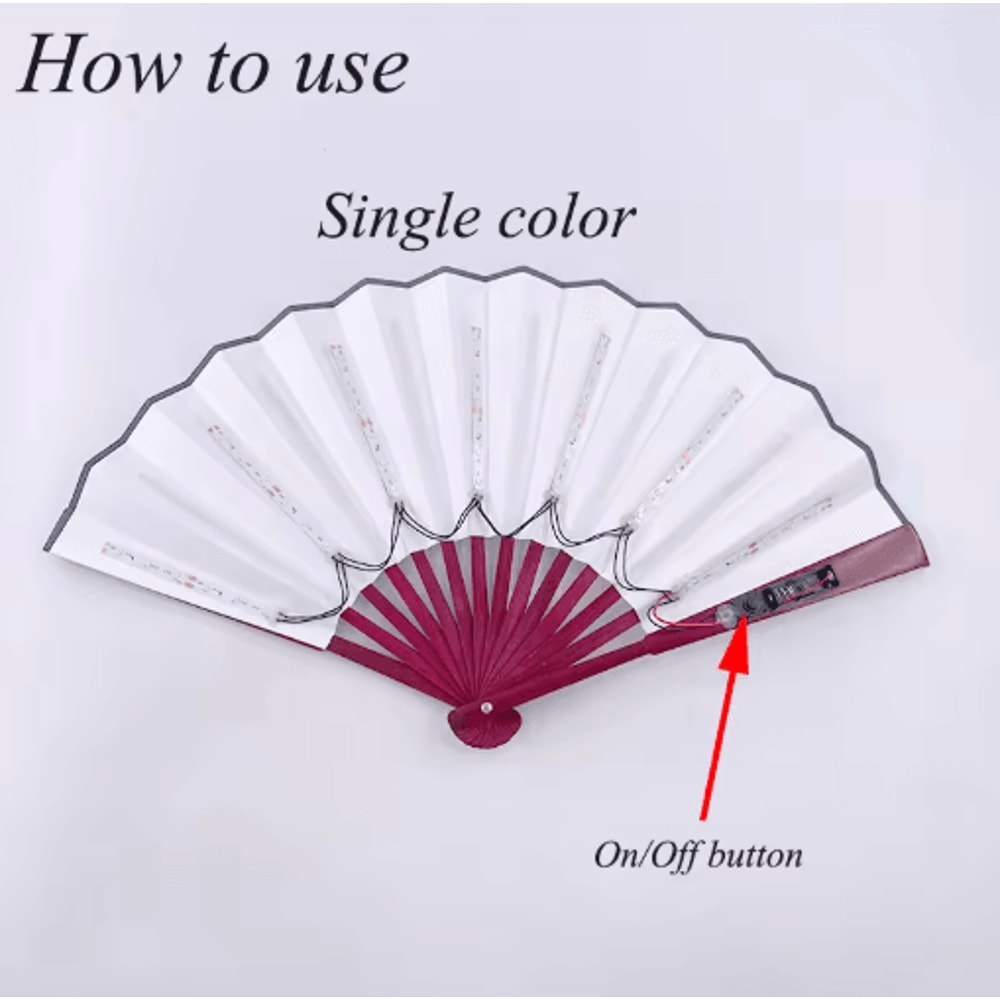 LED Neon Folding Rave Fan Glowing Party Hand Fan For Festivals Events 28