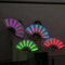 LED Neon Folding Rave Fan Glowing Party Hand Fan For Festivals Events 0