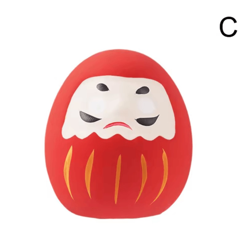 Mini Ceramic Daruma Doll Japanese Lucky Charm Fortune Ornament 6