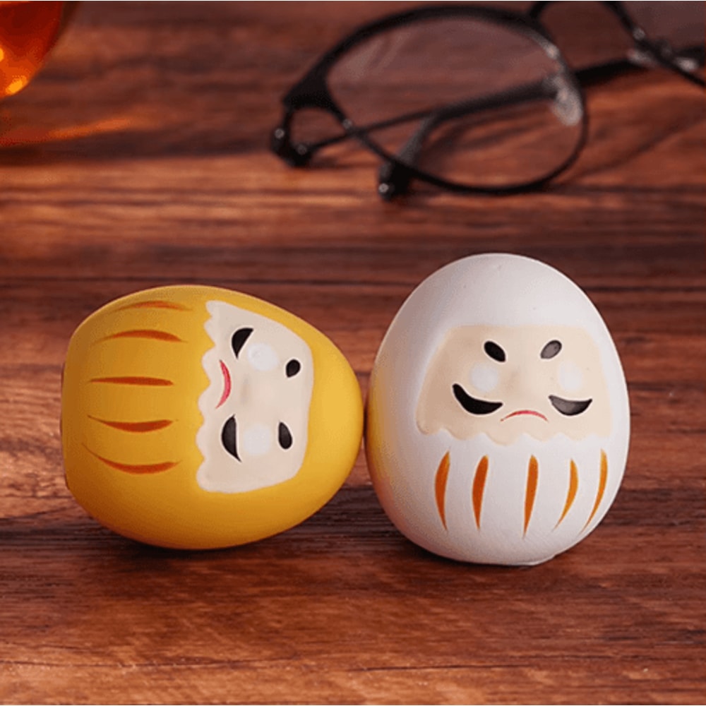 Mini Ceramic Daruma Doll Japanese Lucky Charm Fortune Ornament 9