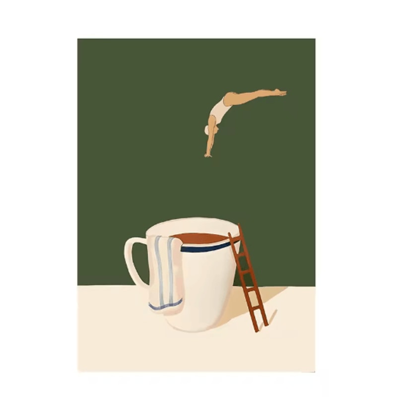 Coffee Diver Canvas Wall Art Trendy Coffee Lover Kitchen Poster Print 23