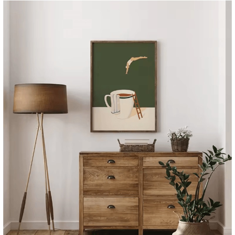 Coffee Diver Canvas Wall Art Trendy Coffee Lover Kitchen Poster Print 26