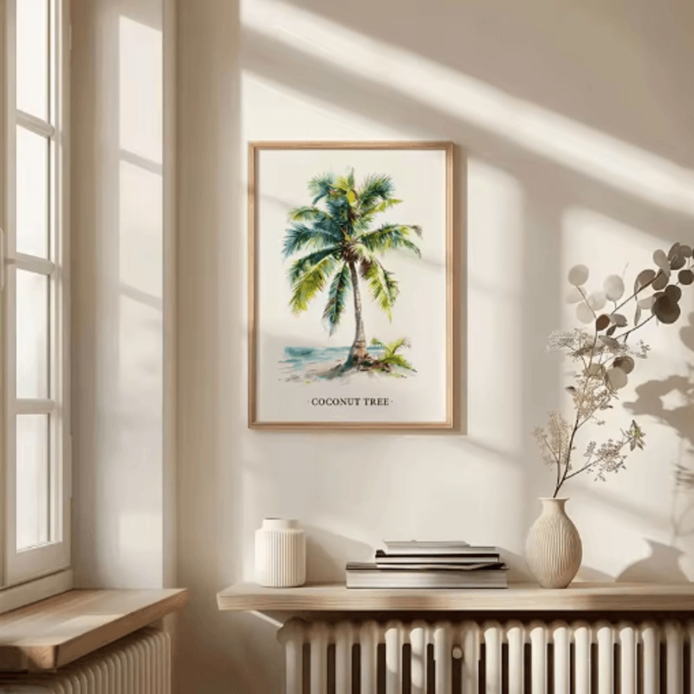 Green Botanical Leaves Canvas Wall Art Calming Nature Houseplant Decor 4