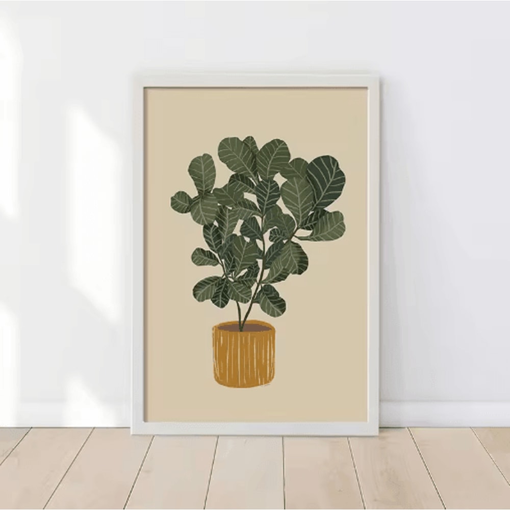 Green Botanical Leaves Canvas Wall Art Calming Nature Houseplant Decor 14