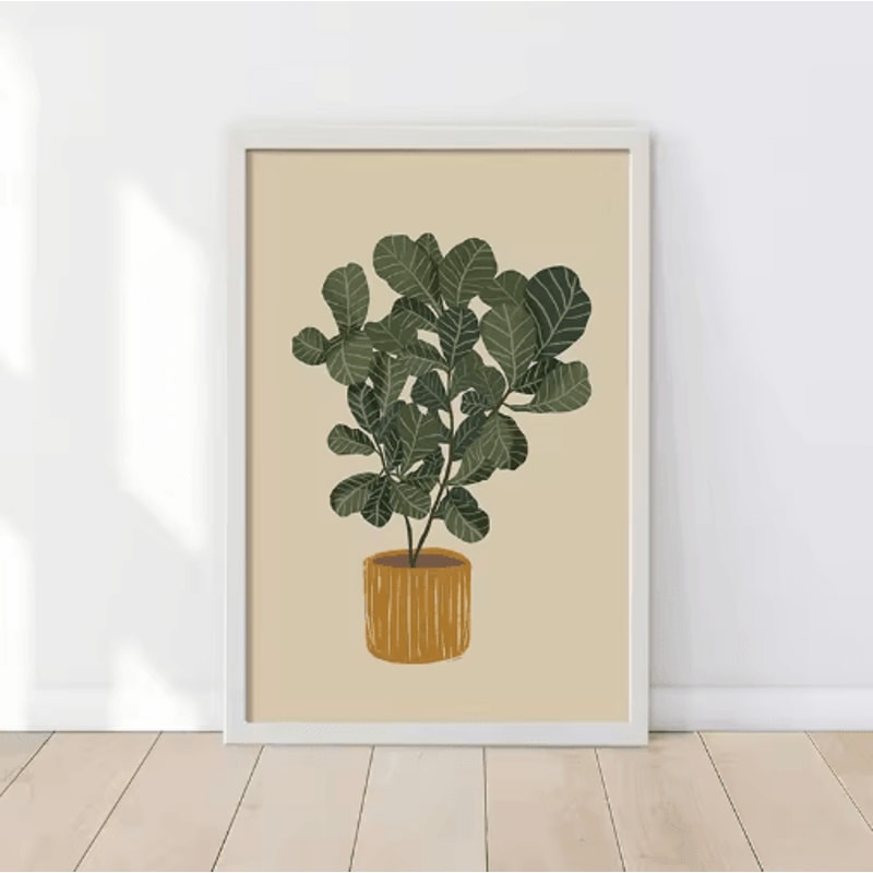 Green Botanical Leaves Canvas Wall Art Calming Nature Houseplant Decor 14