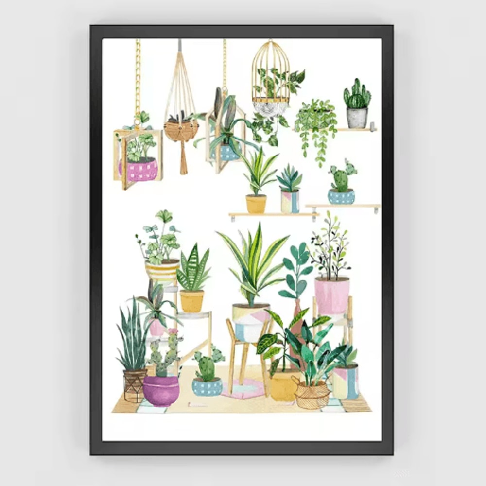 Green Botanical Leaves Canvas Wall Art Calming Nature Houseplant Decor 15