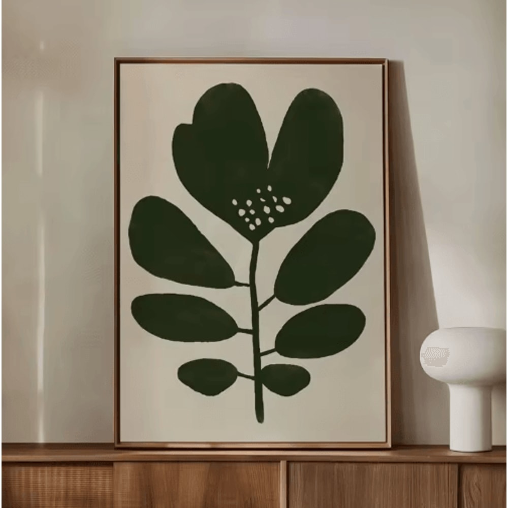 Green Botanical Leaves Canvas Wall Art Calming Nature Houseplant Decor 7
