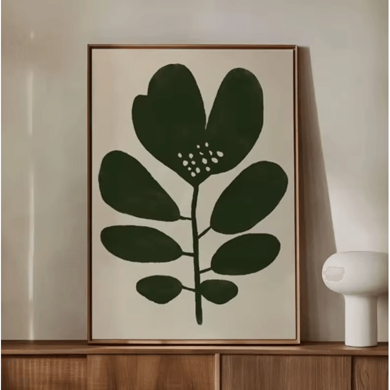 Green Botanical Leaves Canvas Wall Art Calming Nature Houseplant Decor 7