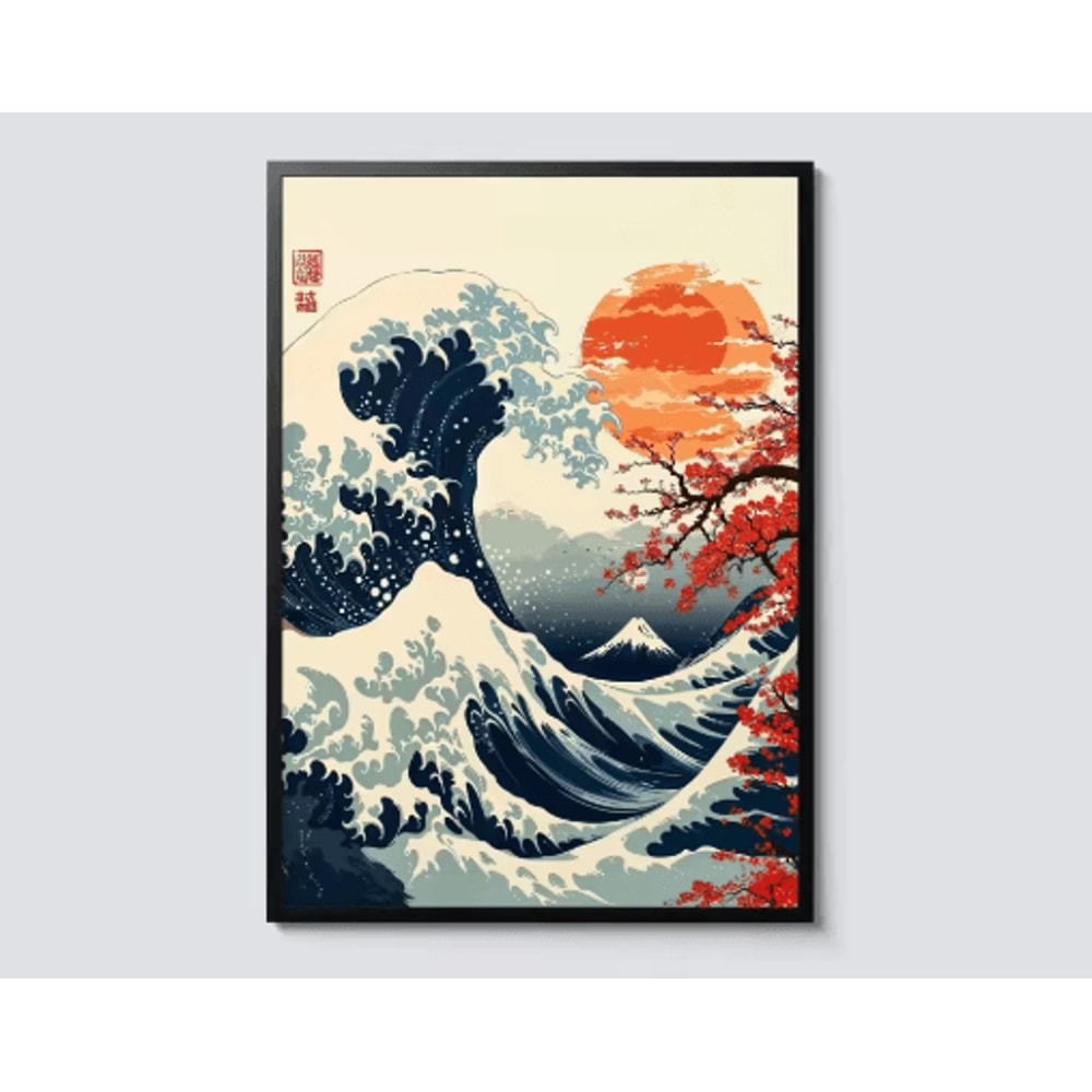 Hokusai Wave Mount Fuji Canvas Print Japanese Landscape Wall Decor 13