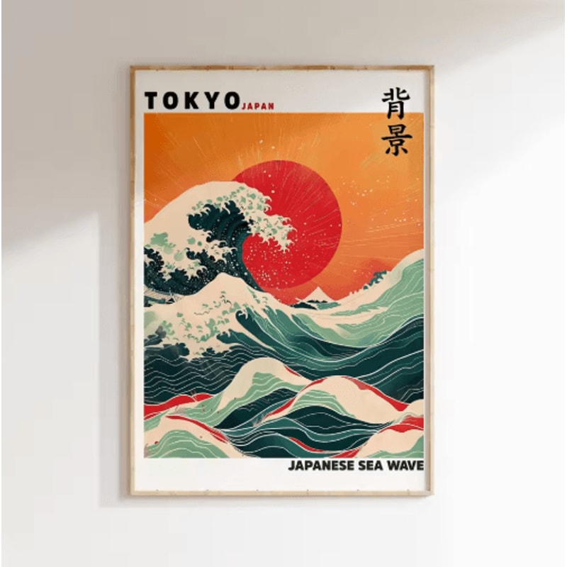 Hokusai Wave Mount Fuji Canvas Print Japanese Landscape Wall Decor 4