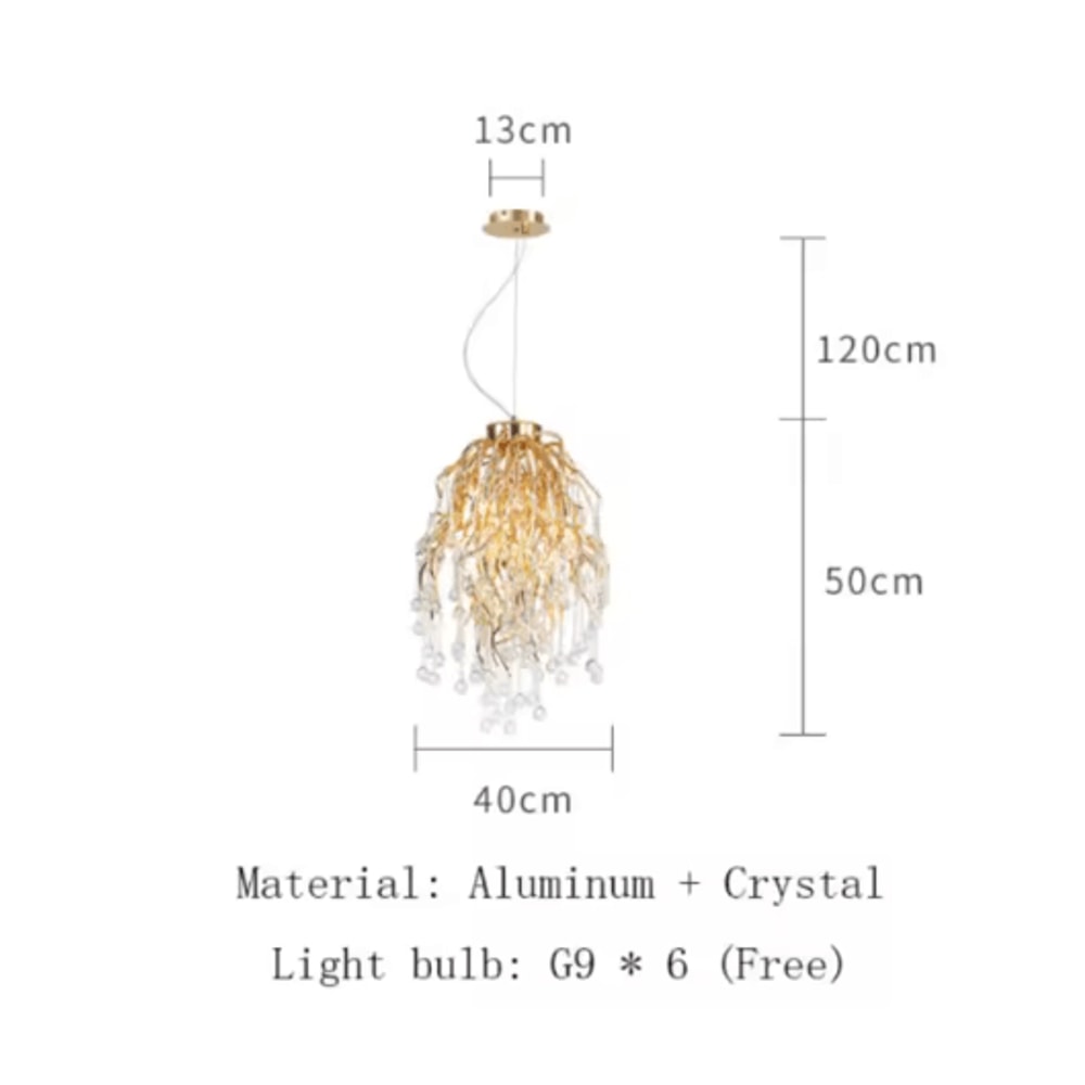Nordic Gold K9 Crystal Chandelier Modern Luxury LED Ceiling Light 1