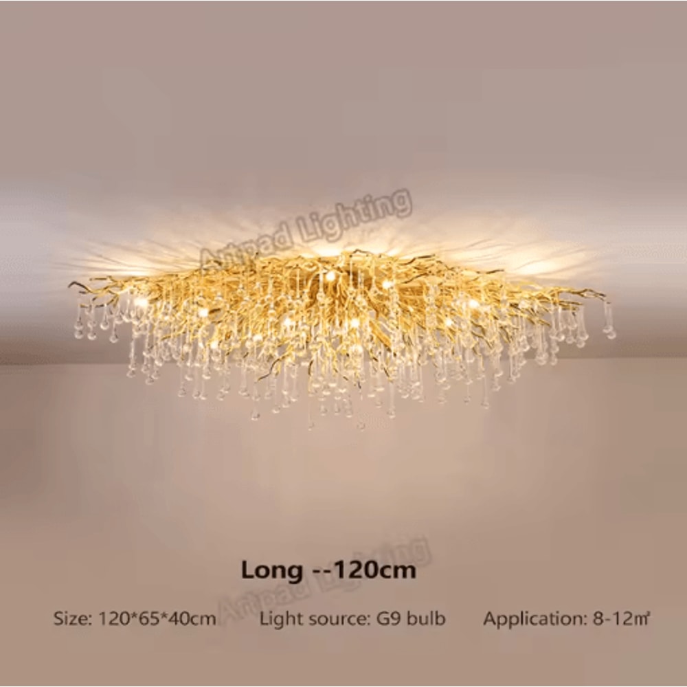 Nordic Gold K9 Crystal Chandelier Modern Luxury LED Ceiling Light 5