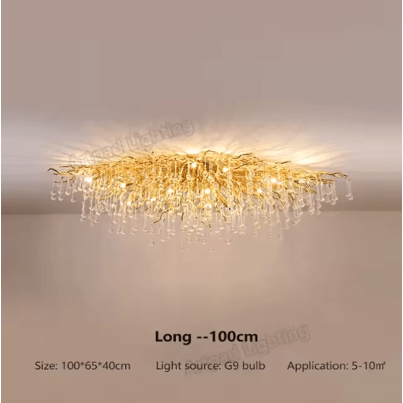 Nordic Gold K9 Crystal Chandelier Modern Luxury LED Ceiling Light 6