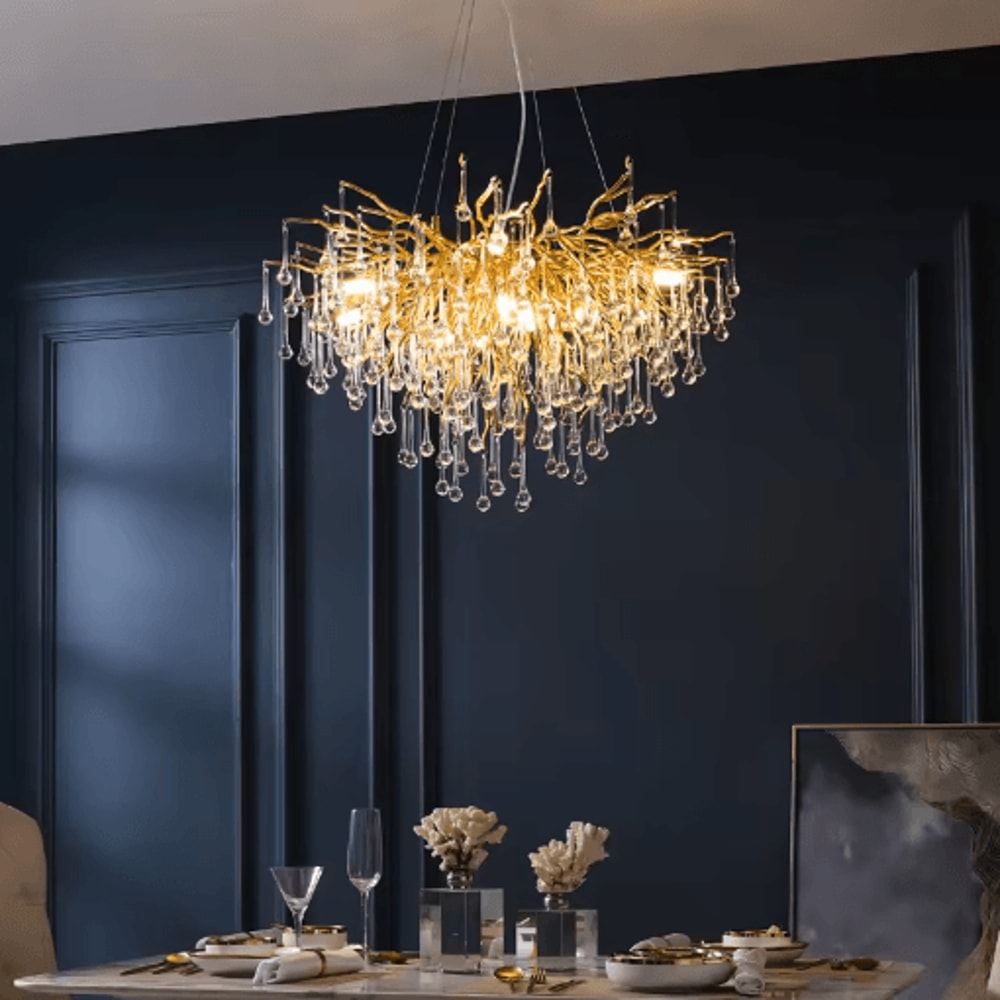Nordic Gold K9 Crystal Chandelier Modern Luxury LED Ceiling Light 20